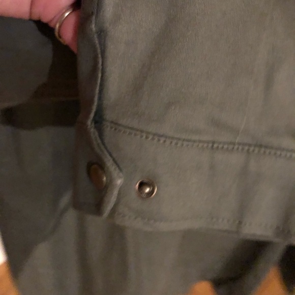 Sweet Rain Large army green 3/4 jacket embellished zipper & snaps - Picture 15 of 16